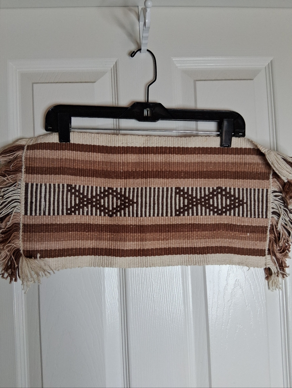 Handwoven Brown and Cream Southwestern Small Table Runner Placemat Brazilian 18"